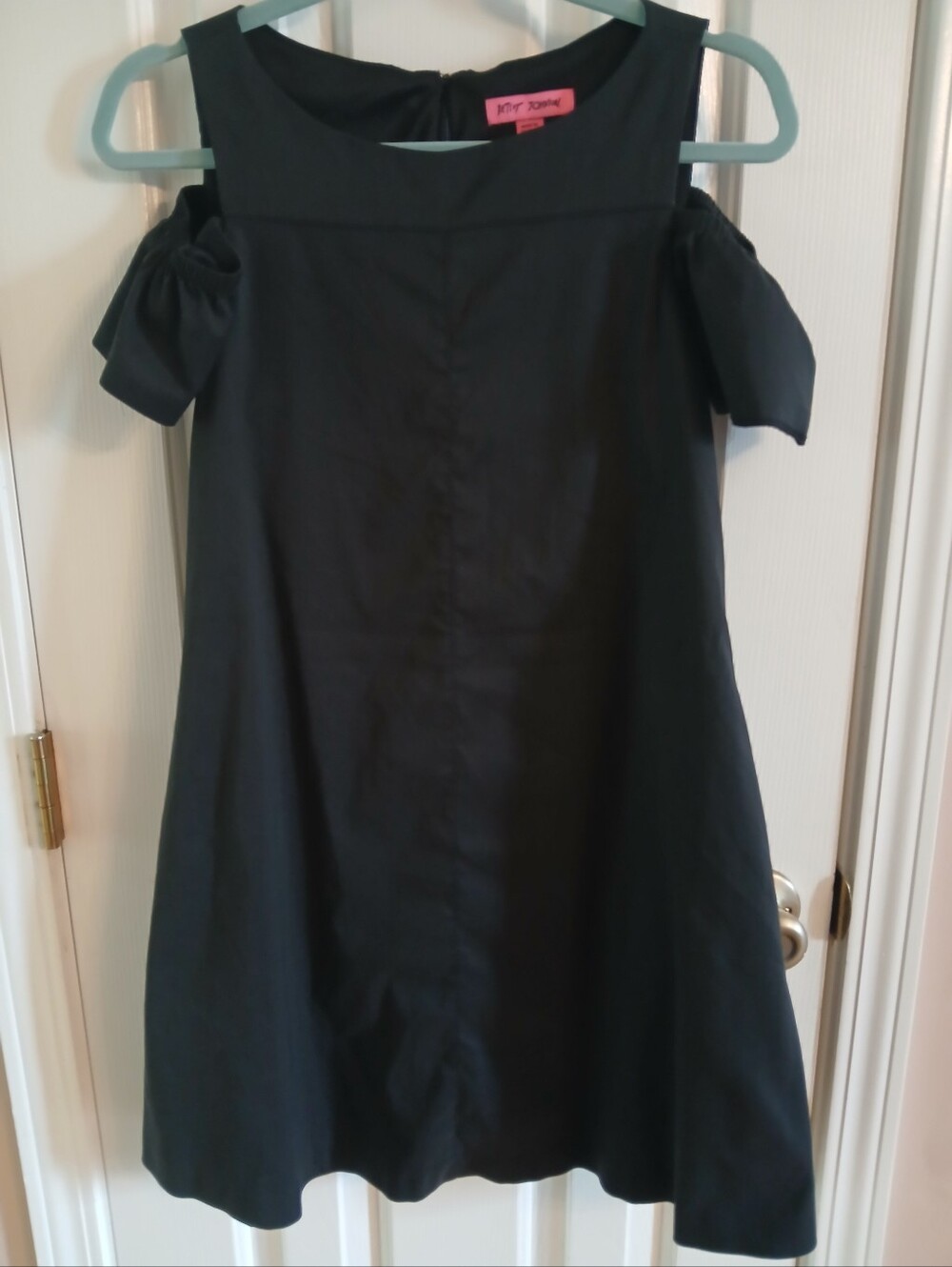 Betsey Johnson Black Cold-Shoulder A-Line Mini Dress
